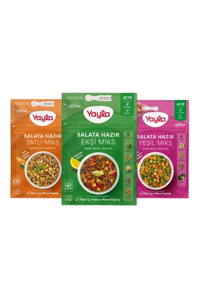 Yayla Salata Hazır 3'lü Tatlı-ekşi-yeşil Miks 120 gr