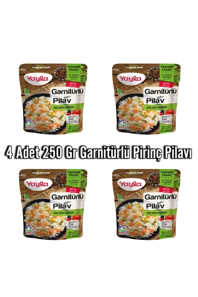 Yayla 4 Adet 250 Gr Garnitürlü Pirinç Pilavı Aç Isıt Ye Hazır Yemek