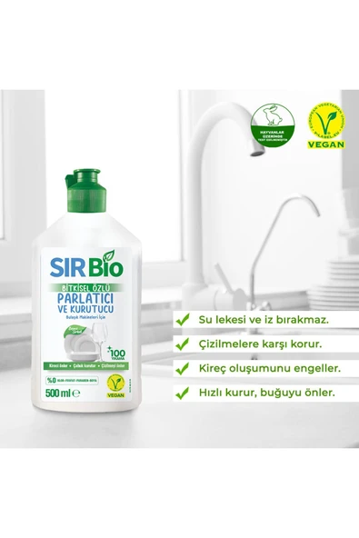 SIR Bio Bitkisel Özlü Bulaşık Makinesi Parlatıcı & Kurutucu 500 ml 2'li Set (500 ML X 2 ADET) - 3