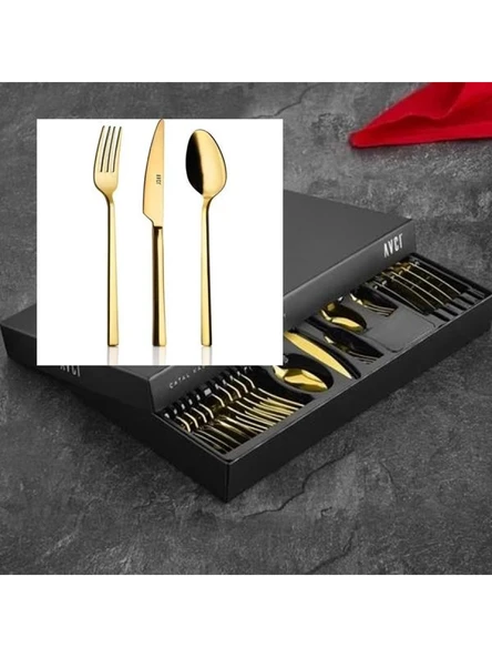 Avcı Klas T. Gold 36 Parça Çatal Kaşık Bıçak Seti ürün görseli 1