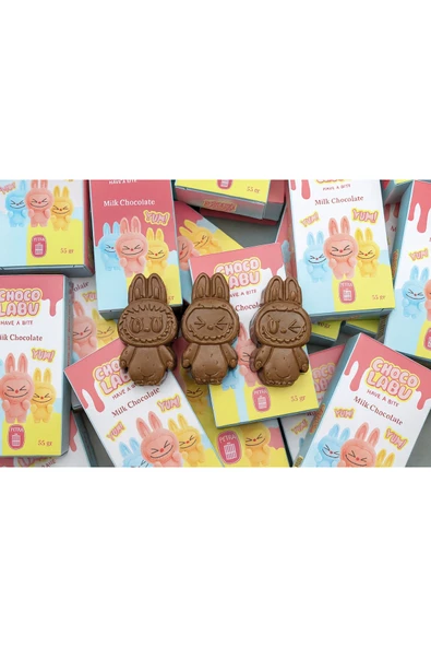 CHOCOLABU Labubu %100 Belçika Çikolatası 3x35Gr-Dubai Cream/Bueno/Lotus Biscoff - 3