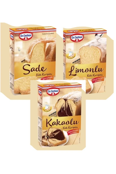 Dr. Oetker Dr.Oetker Sade Kek Karışım 450 g Limonlu Kek Karışım 440 g Kakaolu Kek Karışım 350 g 3 Lü Set - 1