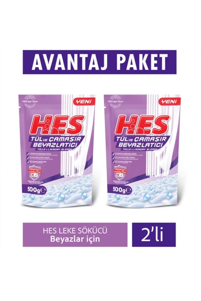 Hes Tül ve Çamaşır Beyazlatıcı 500GrX2 Adet
