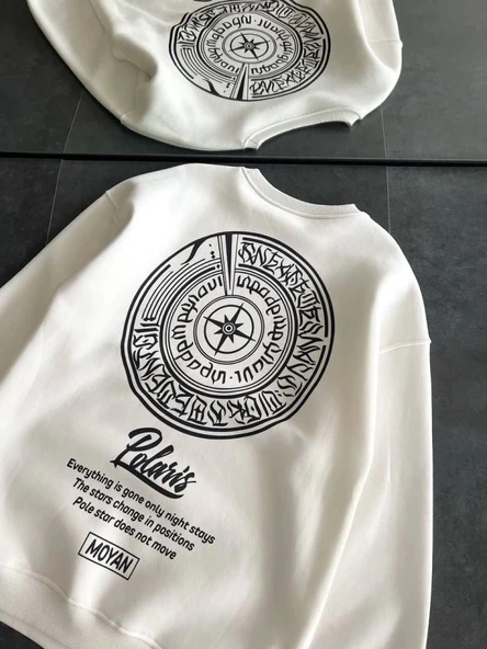 MDB Kışlık Bisiklet Yaka Ön Ve Arka Baskılı weathirt  Beyaz - Resim 4