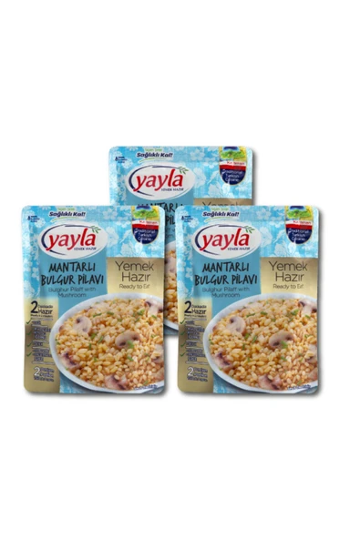 Yayla Yemek Hazır Mantarlı Bulgur Pilavı 250 gram X 3 Adet