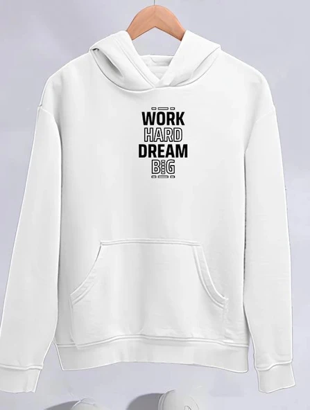 MDB Kışlık Üç İplik Kapşonlu weathirt  Beyaz ürün görseli 1