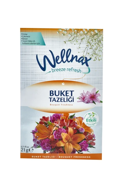 Wellnax ( 5 ADET ) BUKET TAZELİĞİ | Dolap Ve Çekmece Kokusu | Rutubet Önleyici Kese, Askılı Dolap Kokusu - 3
