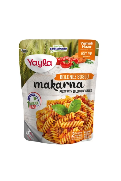 Yayla Yemek Hazır Bolonez Soslu Makarna 250 Gr