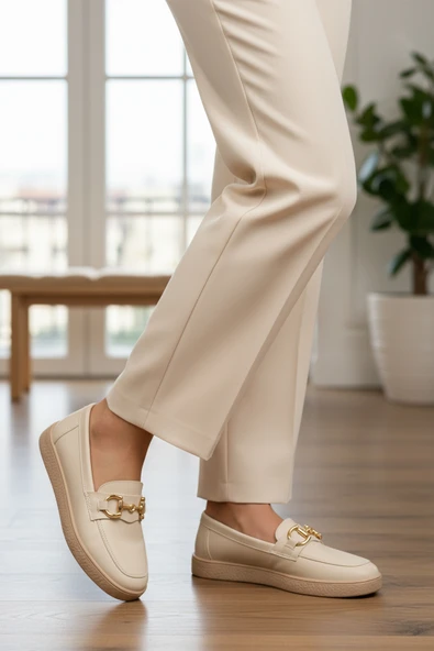 Ayakmod Bej Hafif Esnek Kadın Casual Ayakkabı B-02 Z - Resim 3