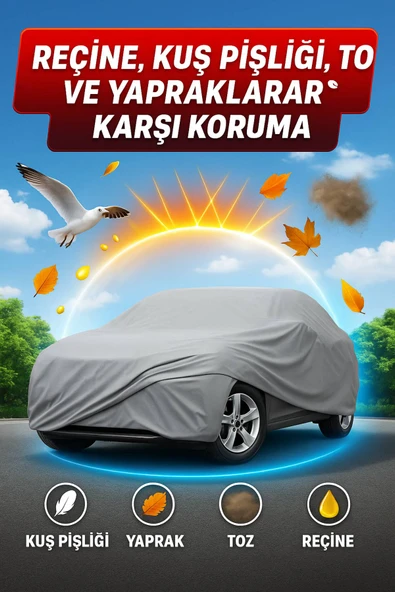 4 Mevsim Dayanıklı Su Geçirmez Lastikli PEVA Araç Örtüsü – UV, Kar, Yağmur ve Rüzgar Koruması - 4