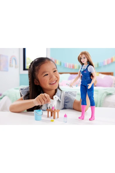 Barbie Çiftlik Veterineri, Kariyer Koleksiyonu, kulakları hareket eden kuzu ve 10 aksesuar HRG42 - 3