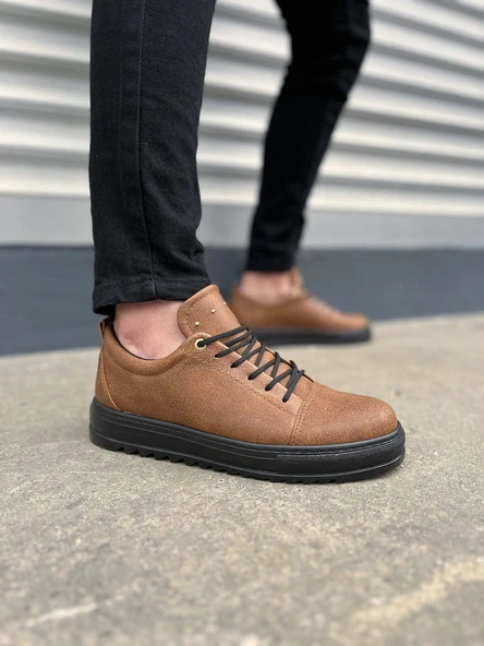 JY152 Cool Bağcıklı Cilt Erkek Günlük Spor Klasik Ayakkabı CST - Taba ürün görseli