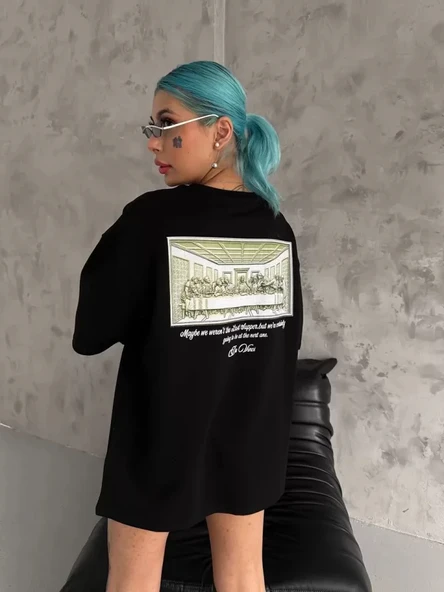 MDB Unisex Baskılı Oversize Thirt  iyah ürün görseli 1