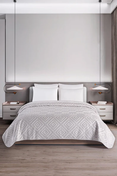 Belura | Battal Boy Çift Kişilik Emboss Battaniye & Yatak Örtüsü | Ekstra Yumuşak | 220x240 - 4