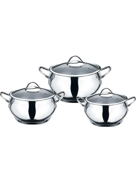 Kahramanlar Elit Orta Boy Güveç 6 Parça Çelik Tencere Seti 2055-P - Resim 2