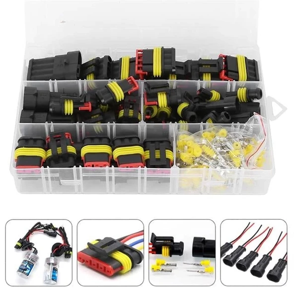 PowerMaster PM-28532 HID JST Konnektör Seti Oto Elektrik Kablo Soketleri Su Geçirmez 352 Parça ürün görseli 1