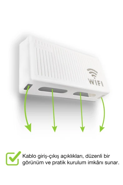 Duvara Asılabilir Modem Wifi Saklama Kutusu – Pleksi Minimalist Tasarım 25x15x6 cm - Resim 7