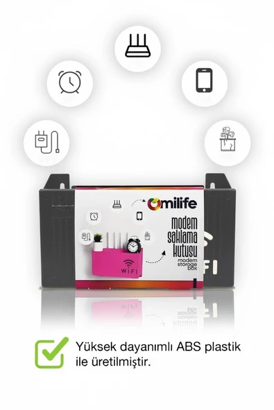Duvara Asılabilir Modem Wifi Saklama Kutusu – Pleksi Minimalist Tasarım 25x15x6 cm - Resim 12