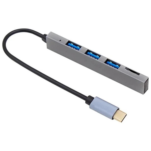 PowerMaster PM-6493 TYPE-C Hub 3x USB 3.0 SD/TF Hafıza Kart Okuyucu Dock Station (Macbook - PC - Playstation - Xbox)
