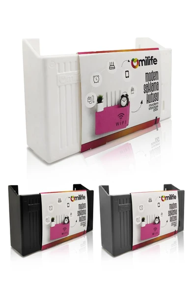 Duvara Asılabilir Modem Wifi Saklama Kutusu – Pleksi Minimalist Tasarım 25x15x6 cm - Resim 3