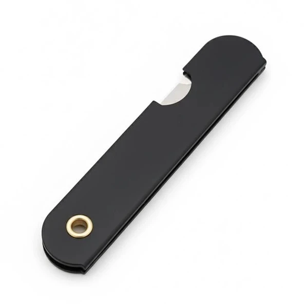 PowerMaster PM-28646 Tekli Katlanır Falçata Maket Bıçağı Küçük Paslanmaz Çelik Siyah - Resim 2