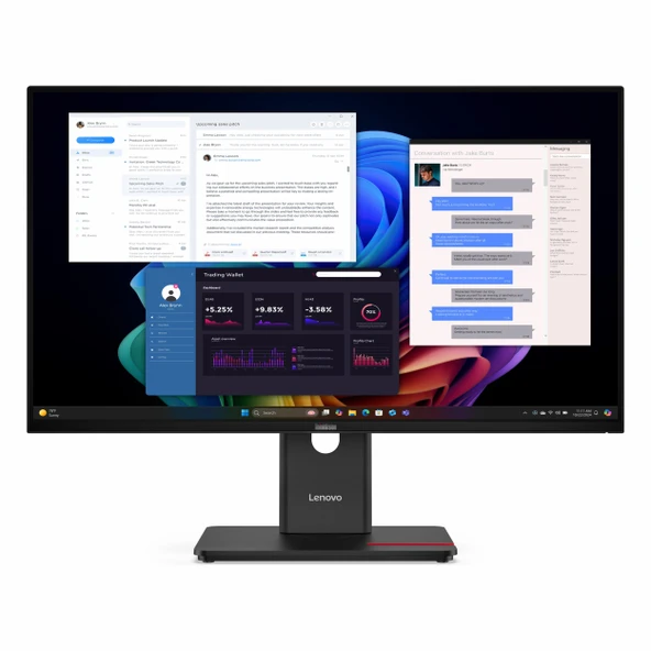 Lenovo ThinkVision T27UD-40 64AFGAT2TK 27" 60Hz 4Ms HDMI+DP+USB-C+RJ45 UHD IPS Pivot Vesa Monitör ürün görseli 1