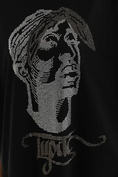 MDB Unisex Taş Desenli Oversize Thirt  iyah - Resim 2