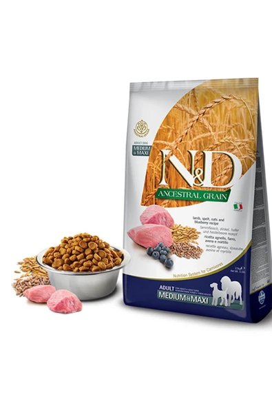 Nd Az Tahıllı Kuzu & Y.Mersini Adult Med&Maxi Köpek Maması - 12 Kg ürün görseli 1