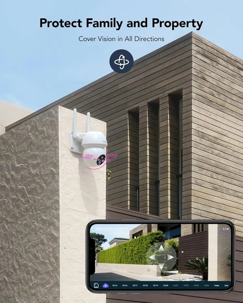 Sensörlü, Dış Mekan Akıllı Güvenlik Kameras, Elektrikle Çalışır, Su Geçirmez, Telefonla İzlenebilir - Resim 8