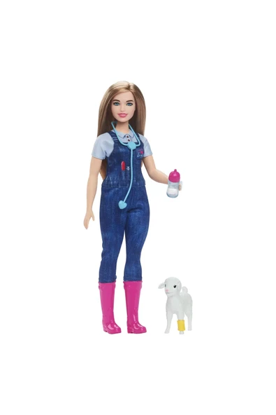 Barbie Çiftlik Veterineri, Kariyer Koleksiyonu, kulakları hareket eden kuzu ve 10 aksesuar HRG42 - 4
