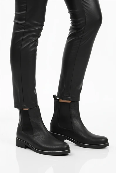 Pierre Cardin Siyah Floter Kürklü Kaymaz Kolay Giyilebilir Elastik Kadın Bot PC-55086 Z