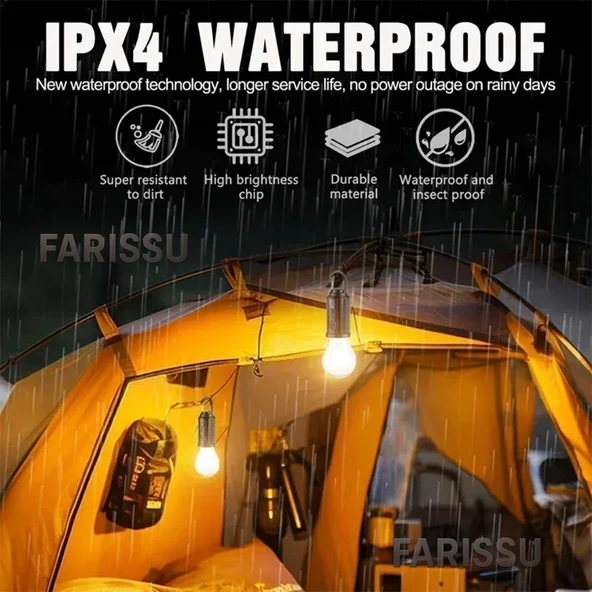 ALASKA T01-B Type-C ve Solar Şarjlı Sıcak Işık (Warm Light) Kamp Lambası - 2