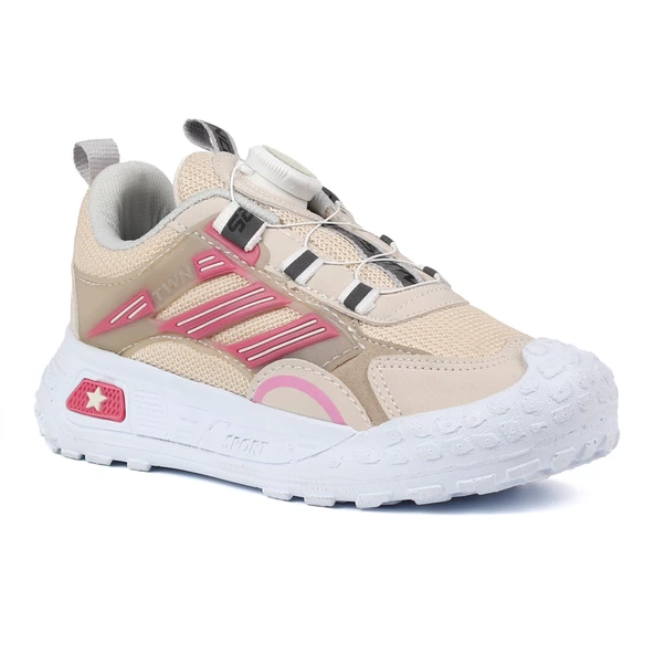 Kız Çocuk Bej Pembe Günlük Spor Ayakkabı | Rahat Yürüyüş ve Koşu Sneaker - Şık ve Dayanıklı Tasarım - Resim 7