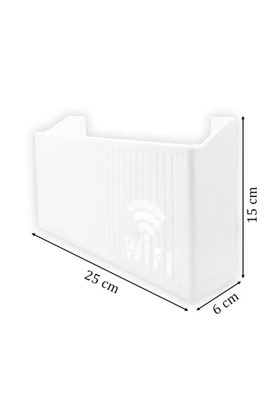 Duvara Asılabilir Modem Wifi Saklama Kutusu – Pleksi Minimalist Tasarım 25x15x6 cm - Resim 2