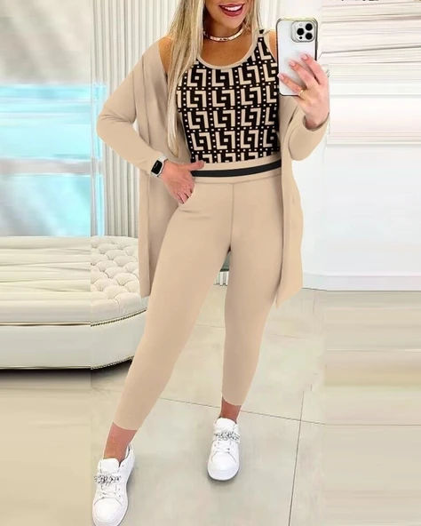 MDB Kadın Uzun Kollu Krep üçlü Takım - Resim 2