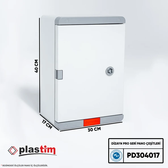 Plastim Pano 30x40x17cm Opak Kapaklı Dizayn Pro Seri IP67 - Resim 2