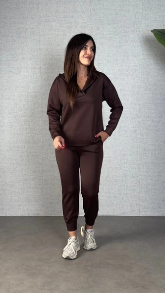 MDB Kadın Uzun Kollu Kapüşonlu Ikili Takım - Resim 5