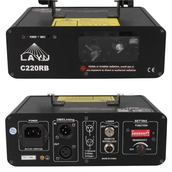 Layu C220RB Kırmızı-Mavi Çift Renk Beam Efekt Lazeri - 3