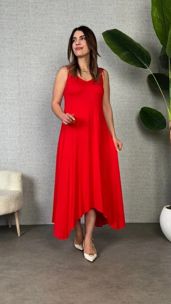 MDB Kadın Omuz Askılı Toka Detay axi Boy Elbise - Resim 3