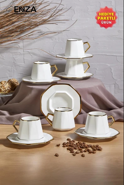 Kahramanlar Milas 6'lı 12 Parça Porselen Kahve Fincanı Takımı ürün görseli