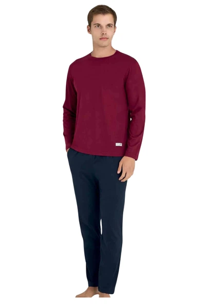 9109-KLY 0 YAKA BATTAL PİJAMA TAKIMI KLY O Yaka Battal Erkek Pijaması % 100 pamuk --9109 ürün görseli