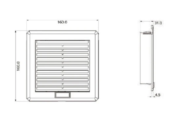Plastim Filtreli Fan Menfezi 160x160 mm IP54 - PFI1500 - Resim 4