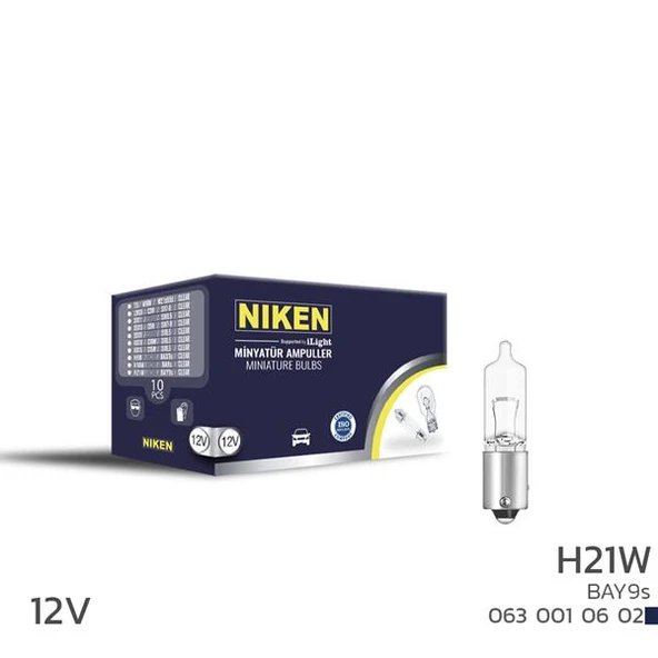 NIKEN H21W MINYATUR AMPUL BAY9S 125 10LU (10 ADET) ürün görseli 1