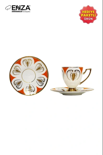 Kahramanlar Hera 6'lı 12 Parça Porselen Kahve Fincanı Takımı - Resim 3