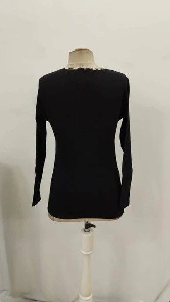 MDB Kadın Uzun Kollu V Yakalı Kaşkorse Bluz - Resim 7