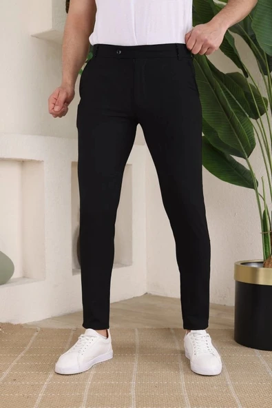 MDB Erkek Slim Fit Likralı Bilek Boy Dilli Kumaş Pantolon ürün görseli 1