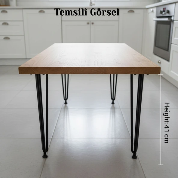 Rüzgar Siyah Metal Sehpa Masa Ayağı 41 cm Dayanıklı Mobilya Orta Zigon Destek Yükseltici Ayak Modeli - Resim 4