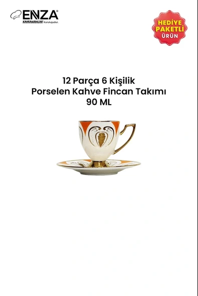 Kahramanlar Hera 6'lı 12 Parça Porselen Kahve Fincanı Takımı - Resim 4