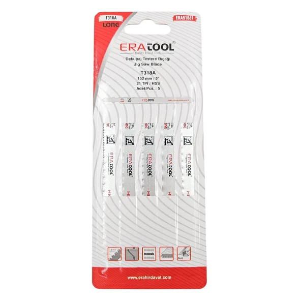 Fixonic Eratool ERA51861 T318A Metal Dekupaj Testere Bıçağı (5'li Paket) ürün görseli 1