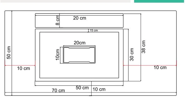 Real Stone Flatstone 70x50 Beyaz Etajerli Granit Banyo Lavabosu - 2